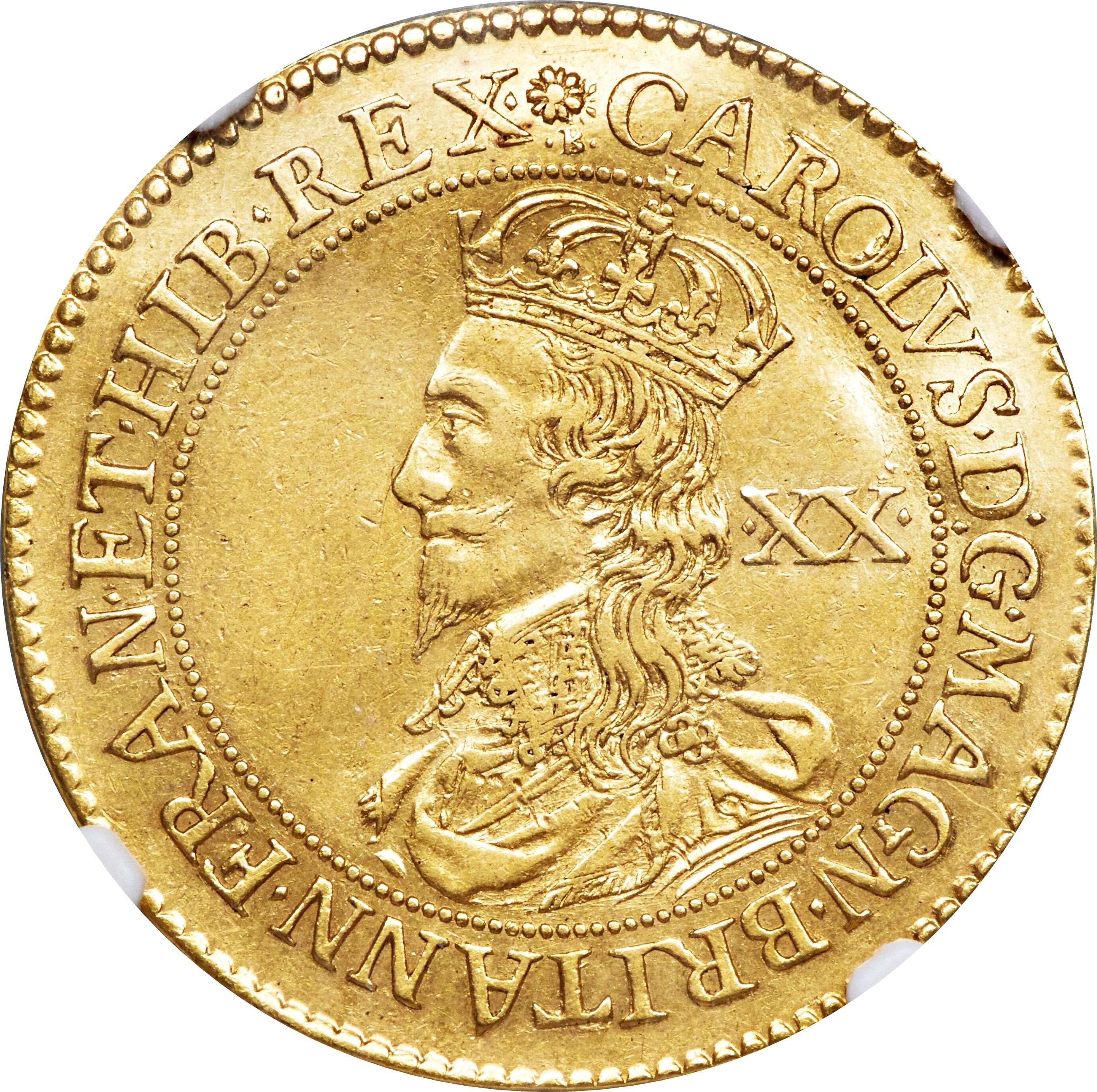 1 Unite - Charles I Briot's milled issue obverse