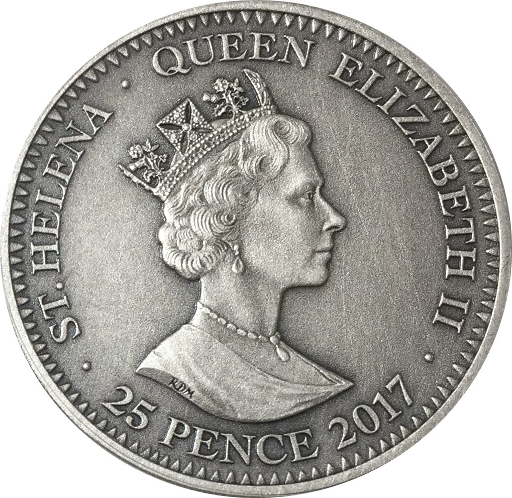 Saint Helena 25 Pence - Elizabeth II Testern obverse