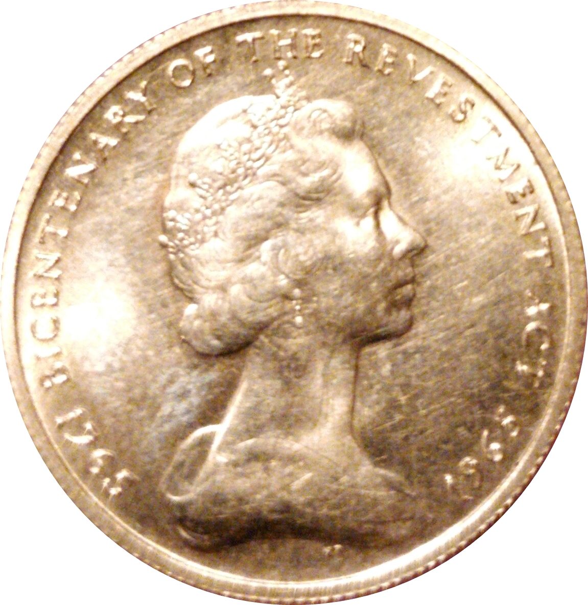 Isle of Man ½ Sovereign - Elizabeth II Bicentenary of Revestment Act; Gold 22ct obverse