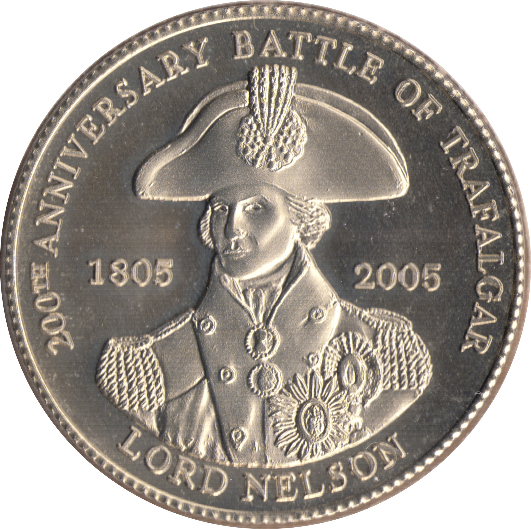 Tristan da Cunha 1 Crown - Elizabeth II Lord Nelson reverse