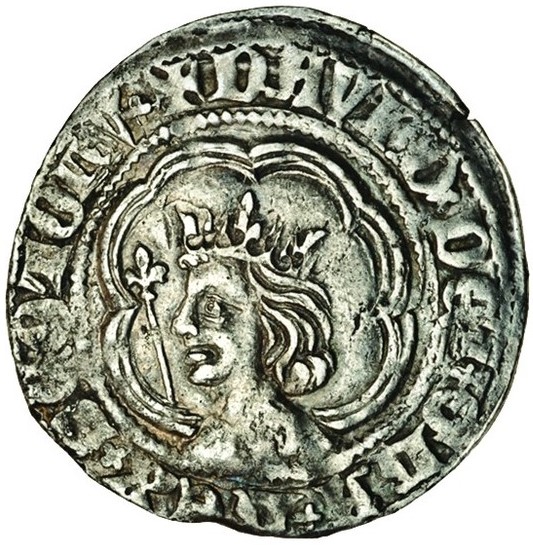 Scotland ½ Groat - David II 2nd Coinage, Class B obverse
