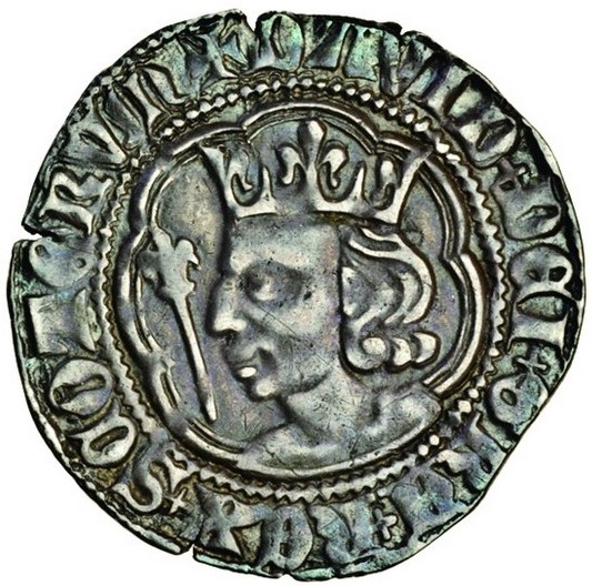 Scotland ½ Groat - David II 2nd Coinage, Class C obverse