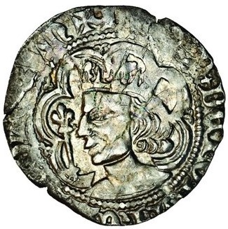 Scotland ½ Groat - David II 3rd Coinage obverse