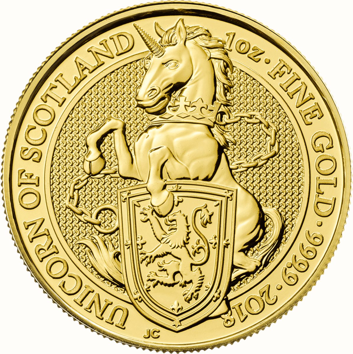 100 Pounds - Elizabeth II Unicorn of Scotland; 1 oz Fine Gold reverse