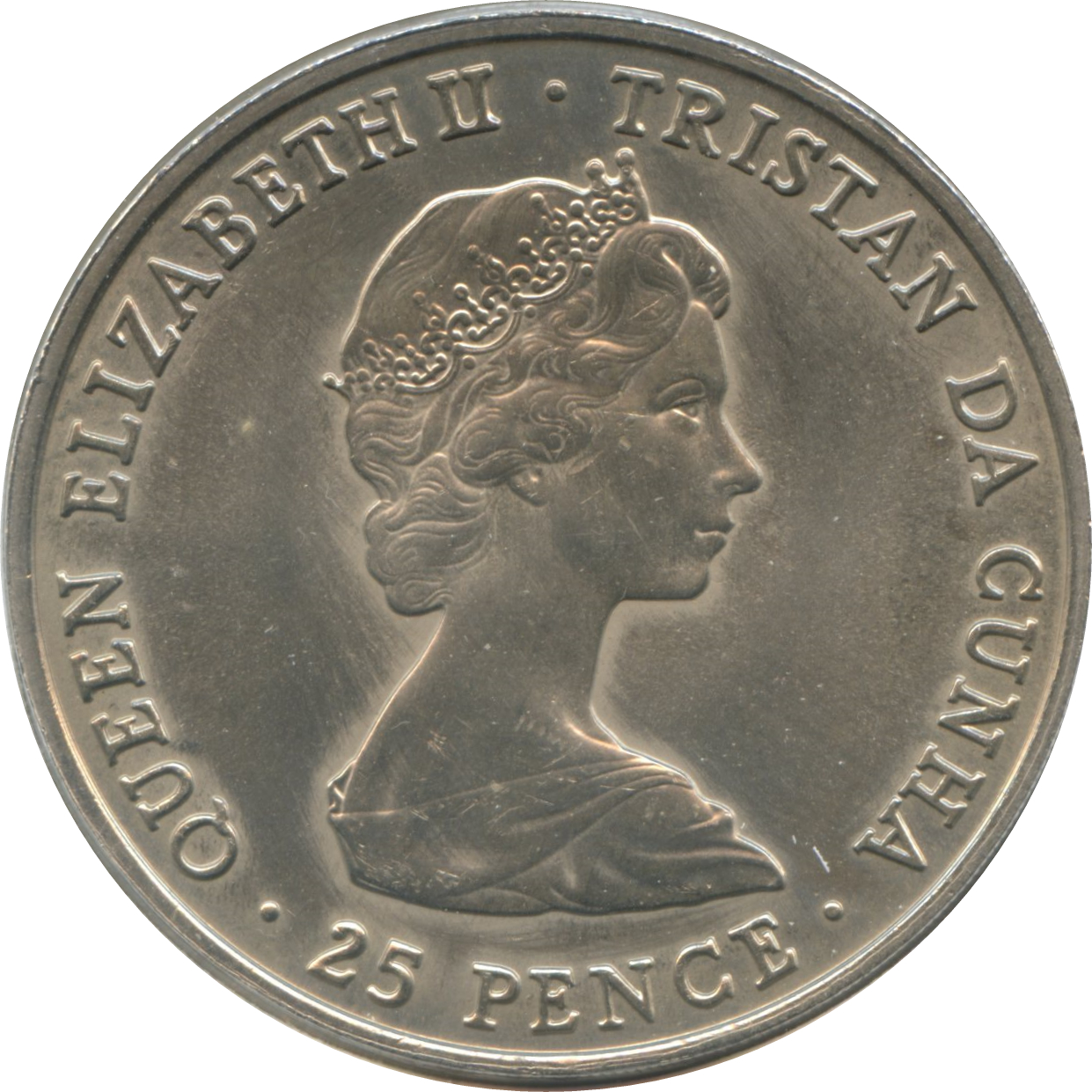 Tristan da Cunha 25 Pence - Elizabeth II Queen Mother Birthday obverse