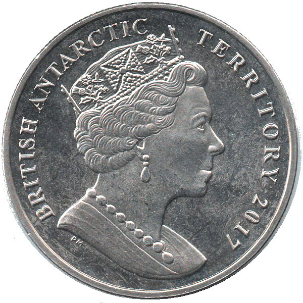 British Antarctic Territory 2 Pounds - Elizabeth II Southern right whale obverse