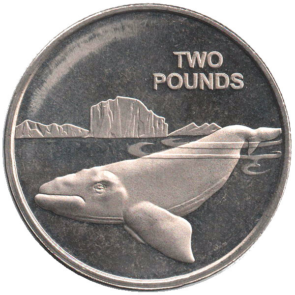 British Antarctic Territory 2 Pounds - Elizabeth II Southern right whale