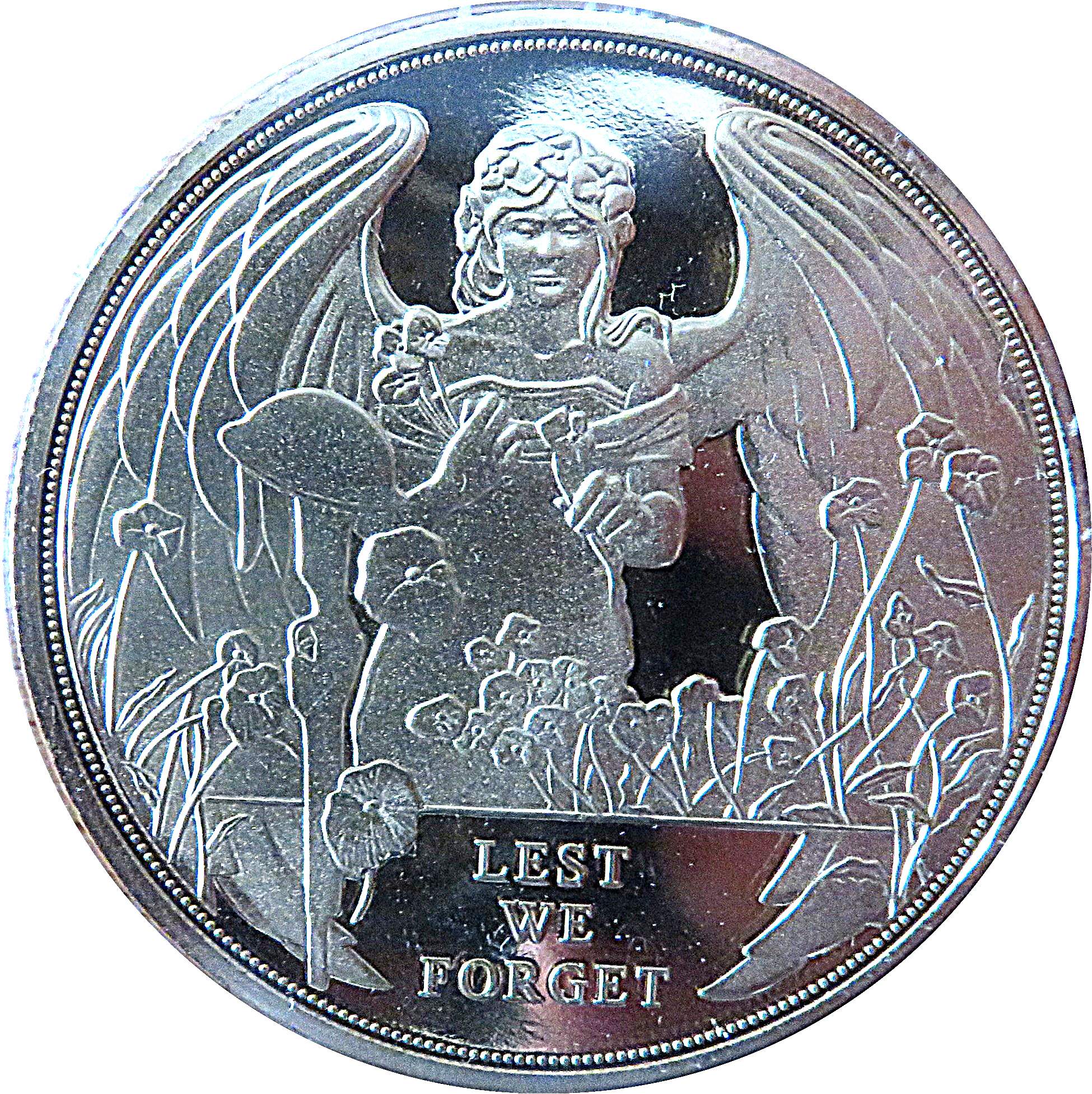 Gibraltar 1 Crown - Elizabeth II Battle of Ypres; Gold Plated