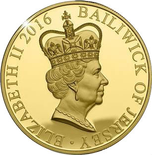 Jersey 5 Pounds - Elizabeth II 90th Birthday; Proof with Silver Ink obverse