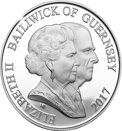 Guernsey 10 Pounds - Elizabeth II Platinum Wedding obverse