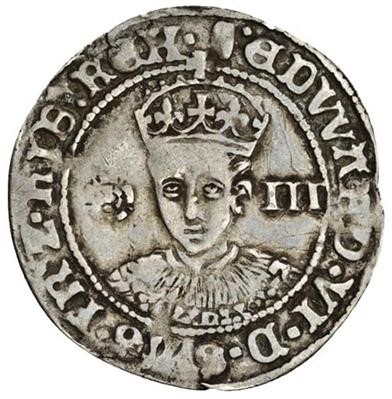 3 Pence - Edward VI 3rd period; London obverse