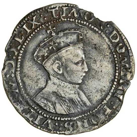 1 Shilling - Edward VI 2nd period; 1st issue obverse