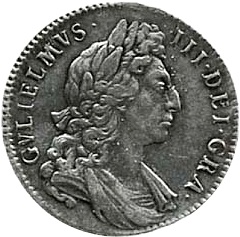 ½ Crown - William III 1st bust; small shields obverse