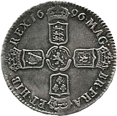 ½ Crown - William III 1st bust; small shields