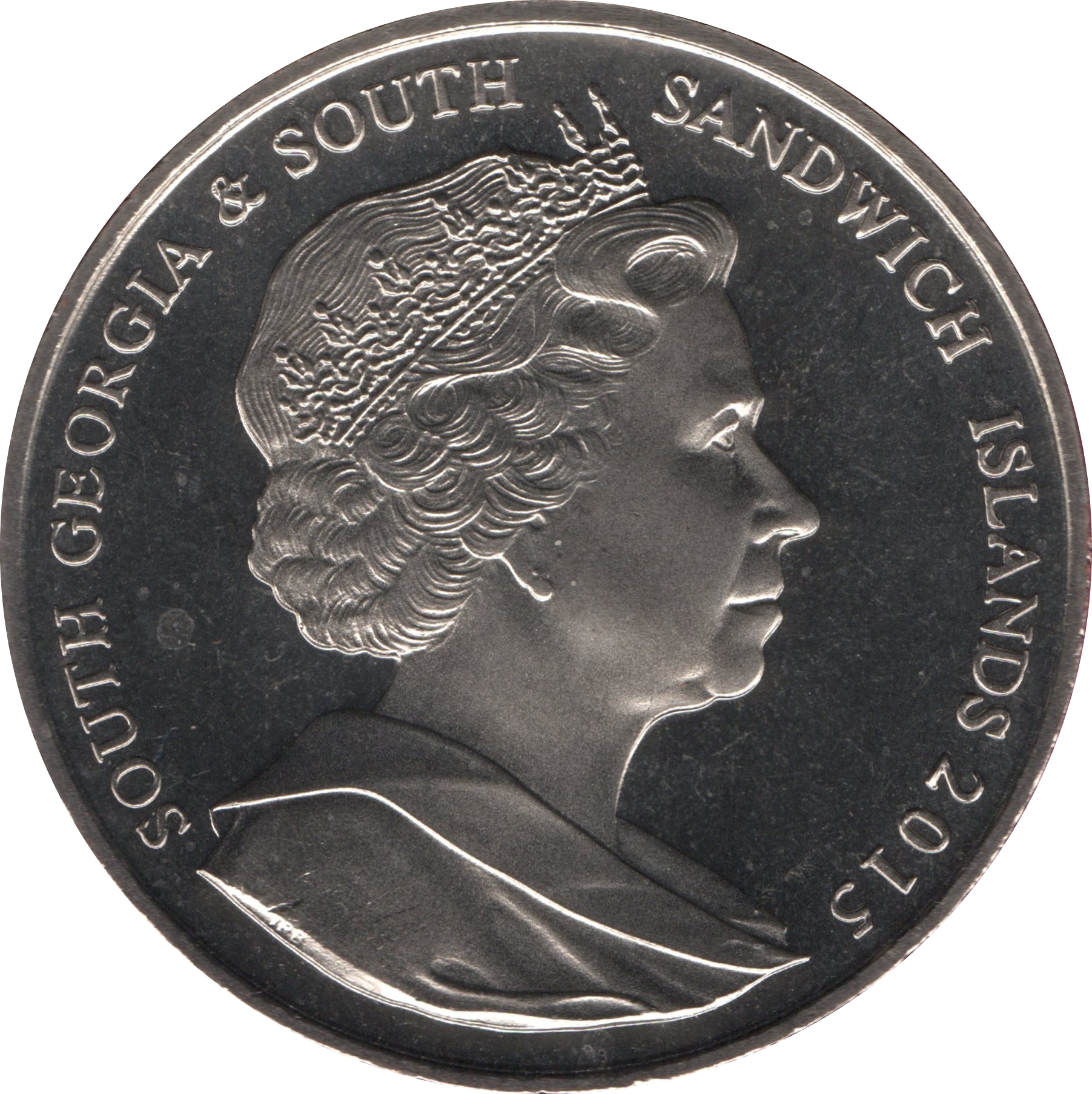 South Georgia and the South Sandwich Islands 2 Pounds - Elizabeth II Humpback Whale obverse