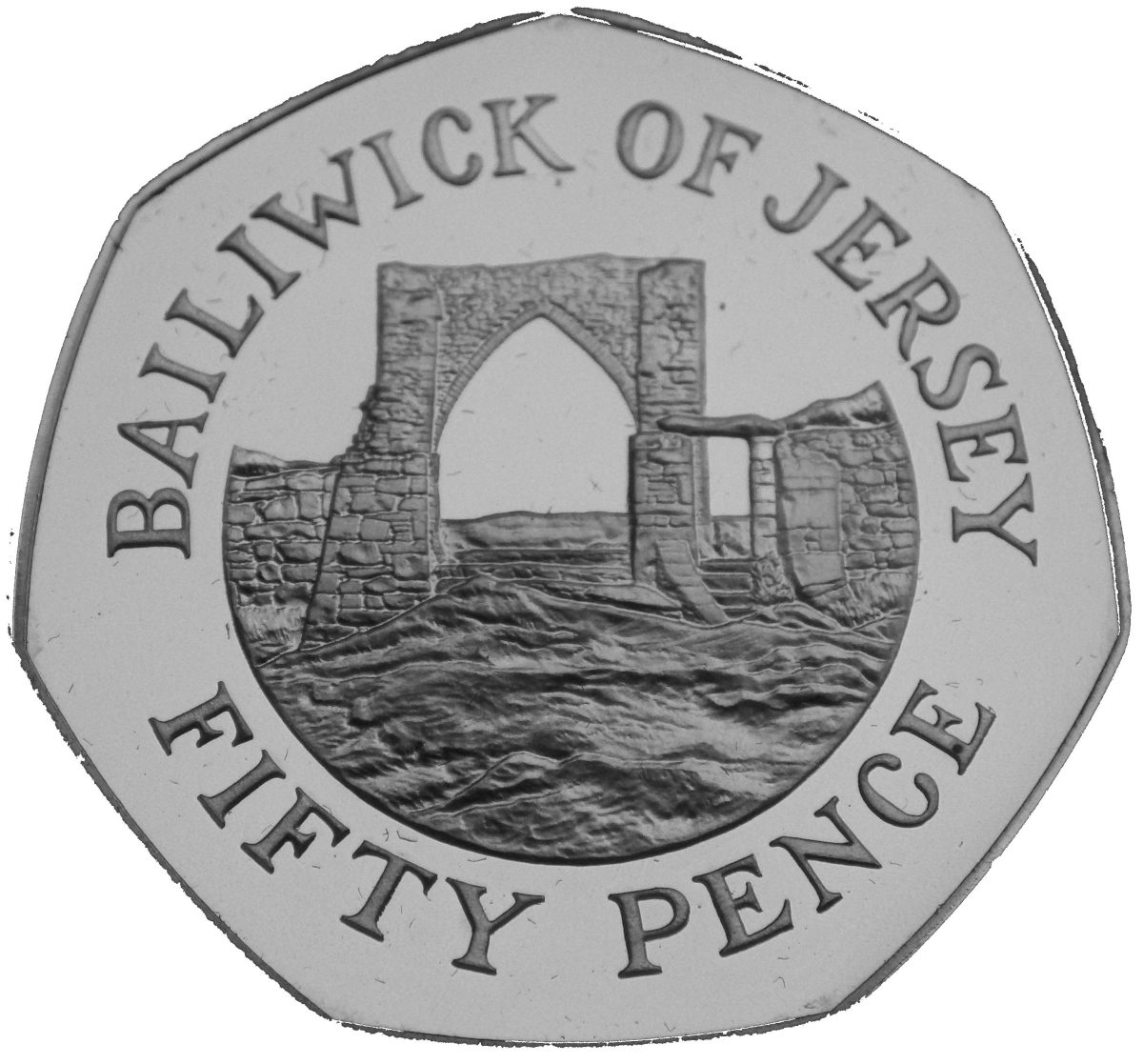 Jersey 50 Pence - Elizabeth II 2nd portrait; large type