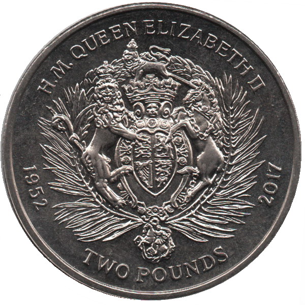 British Indian Ocean Territory 2 Pounds - Elizabeth II Coat of Arms
