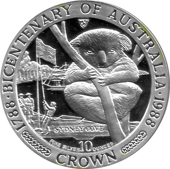 Isle of Man 10 Crowns - Elizabeth II Australian Bicentennial - Koala