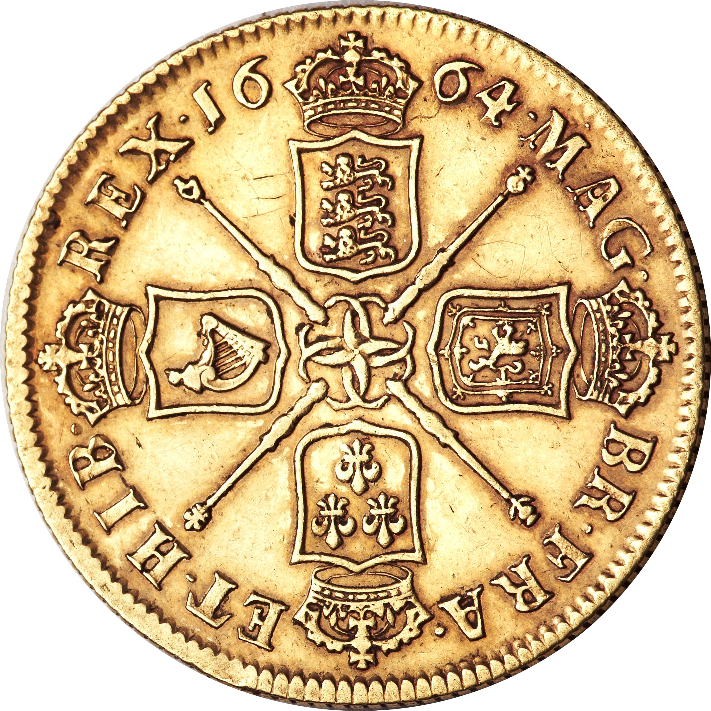 2 Guineas - Charles II 1st bust reverse