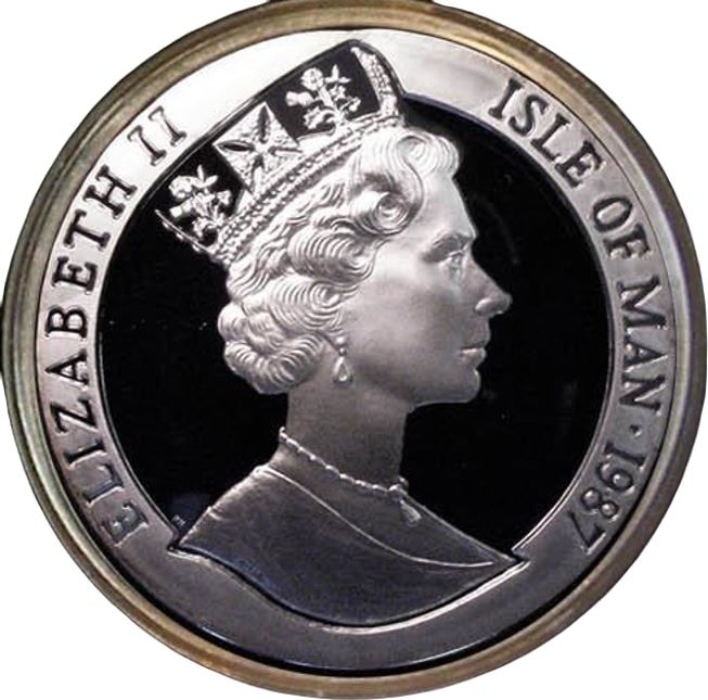 Isle of Man 10 Crowns - Elizabeth II Bicentenary of America's Constitution obverse