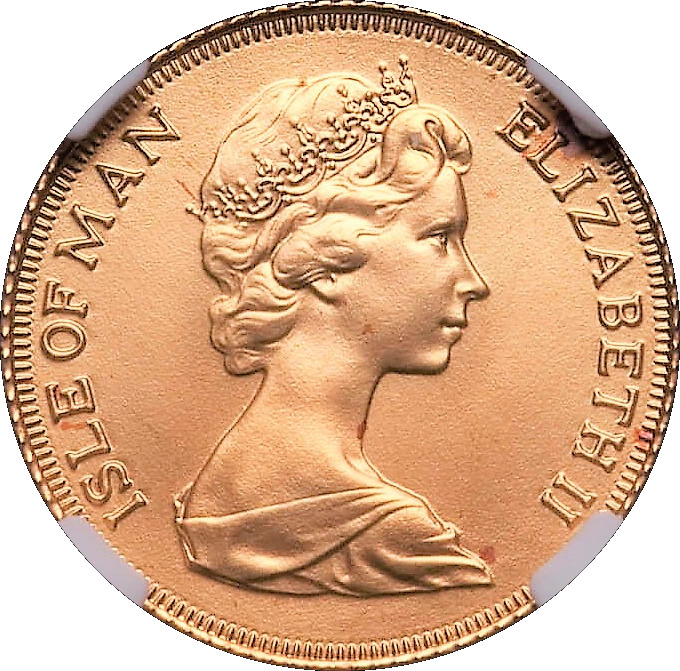 Isle of Man ½ Sovereign - Elizabeth II Viking Warrior obverse