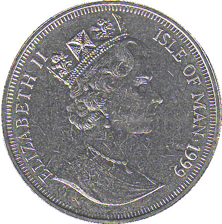 Isle of Man 1 Crown - Elizabeth II Robert Falcon Scott obverse