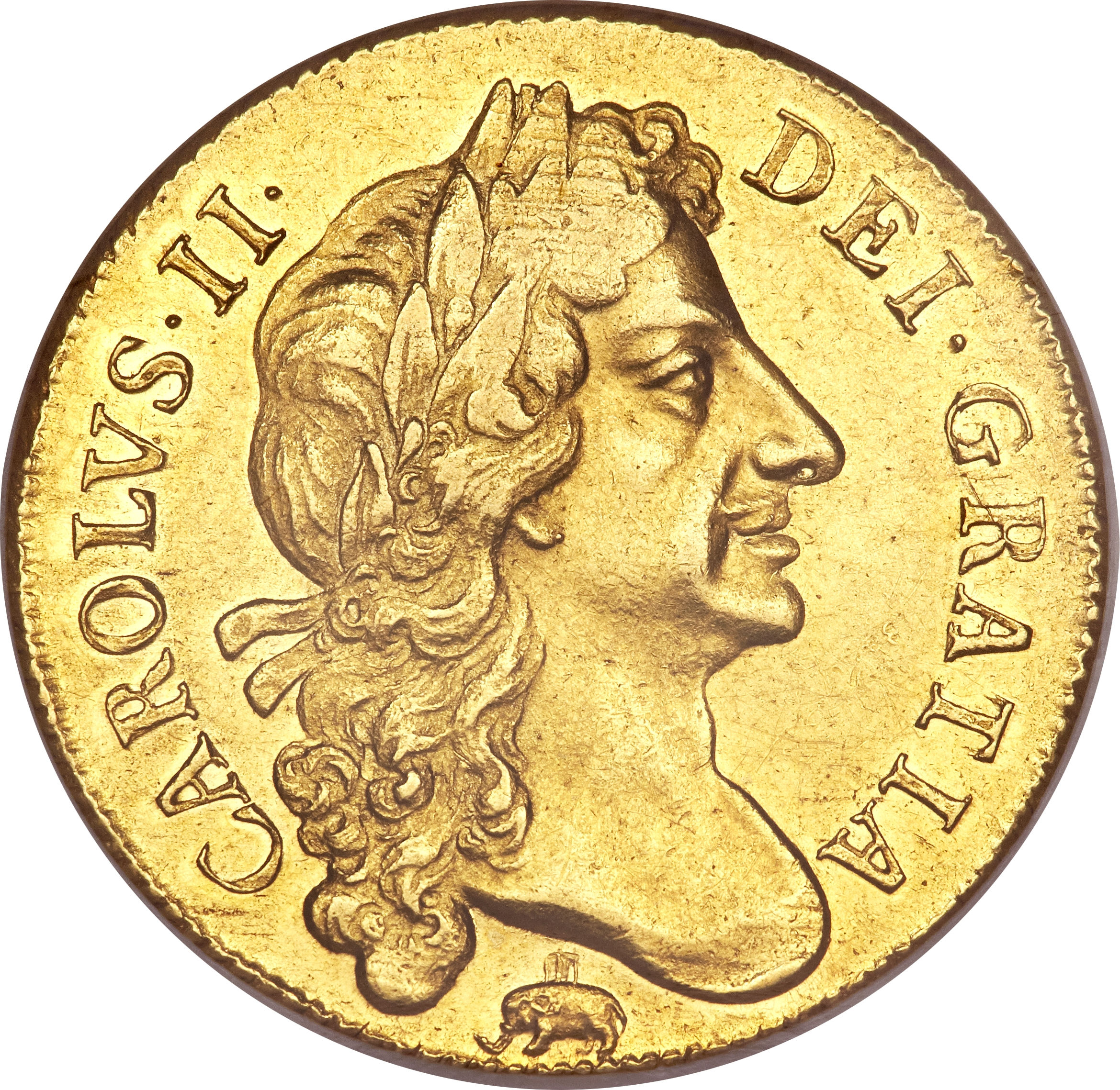 2 Guineas - Charles II 2nd bust obverse