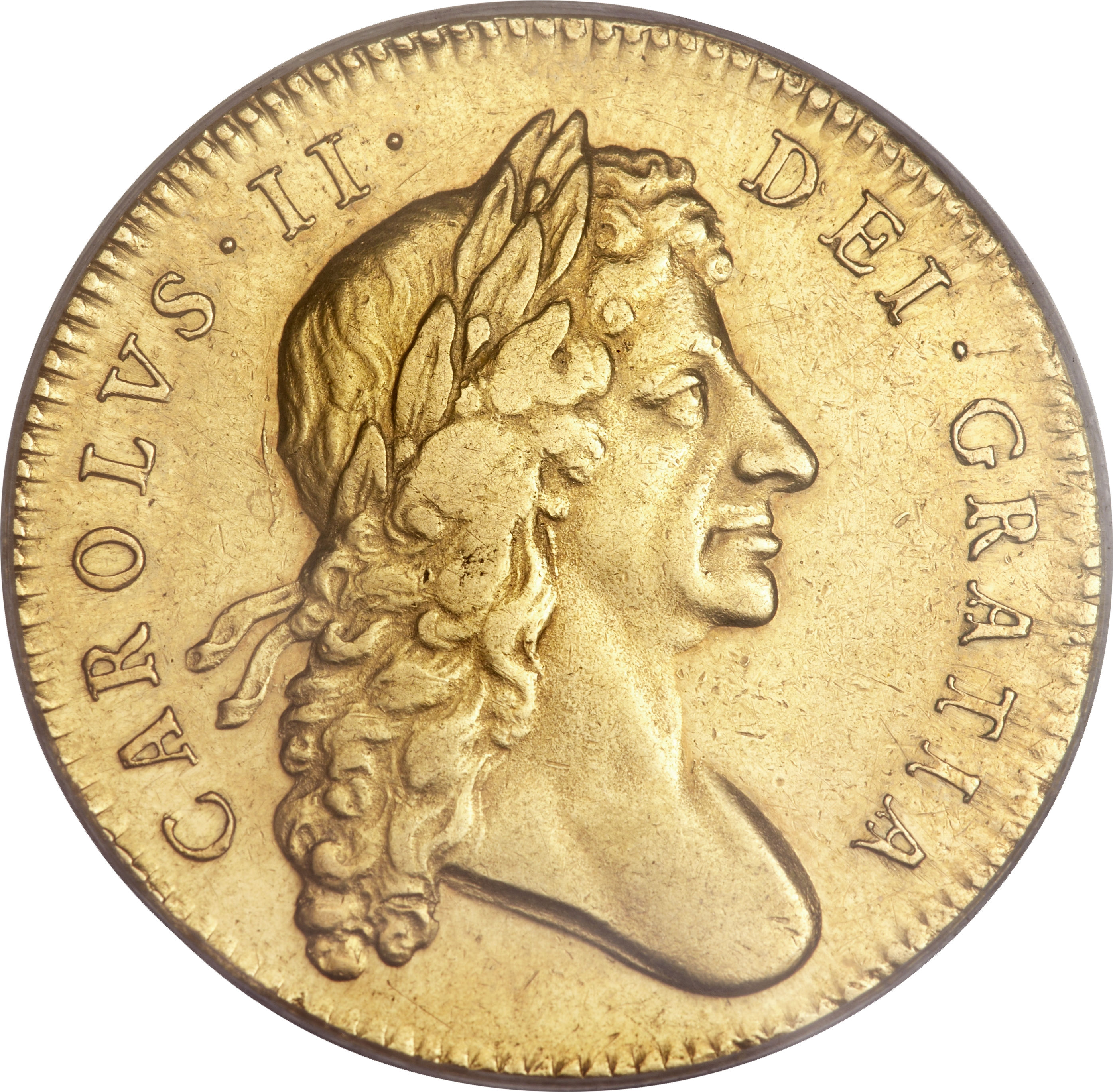 5 Guineas - Charles II 2nd bust obverse