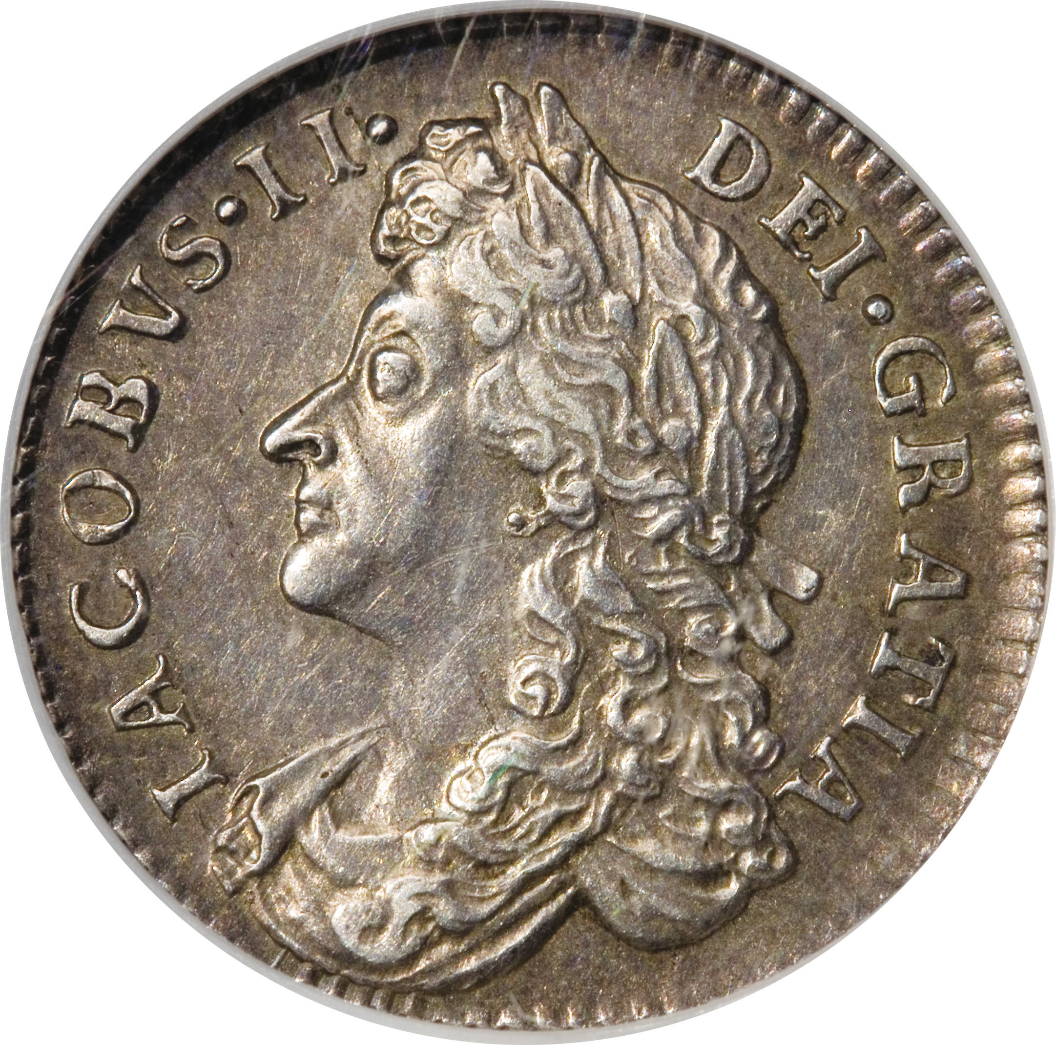 6 Pence - James II obverse