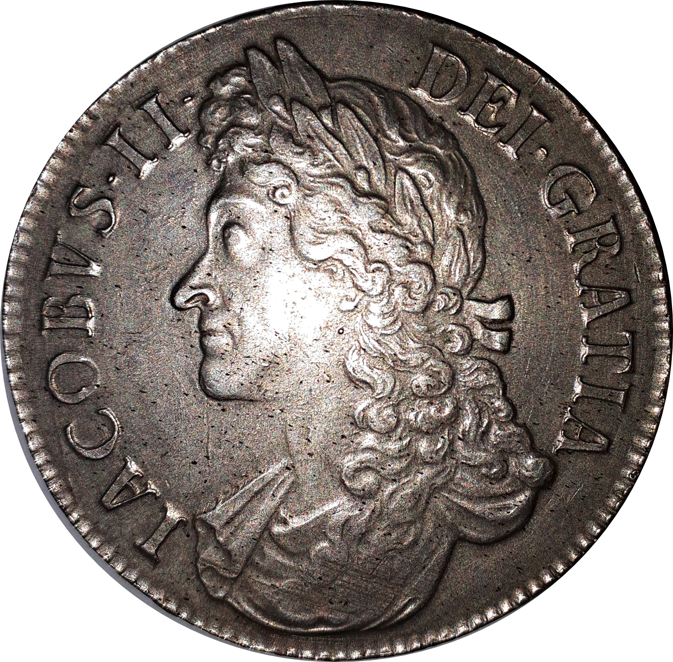 1 Crown - James II 2nd bust obverse