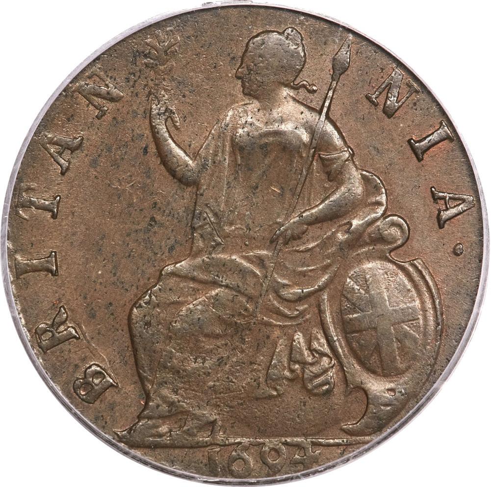 ½ Penny - William and Mary