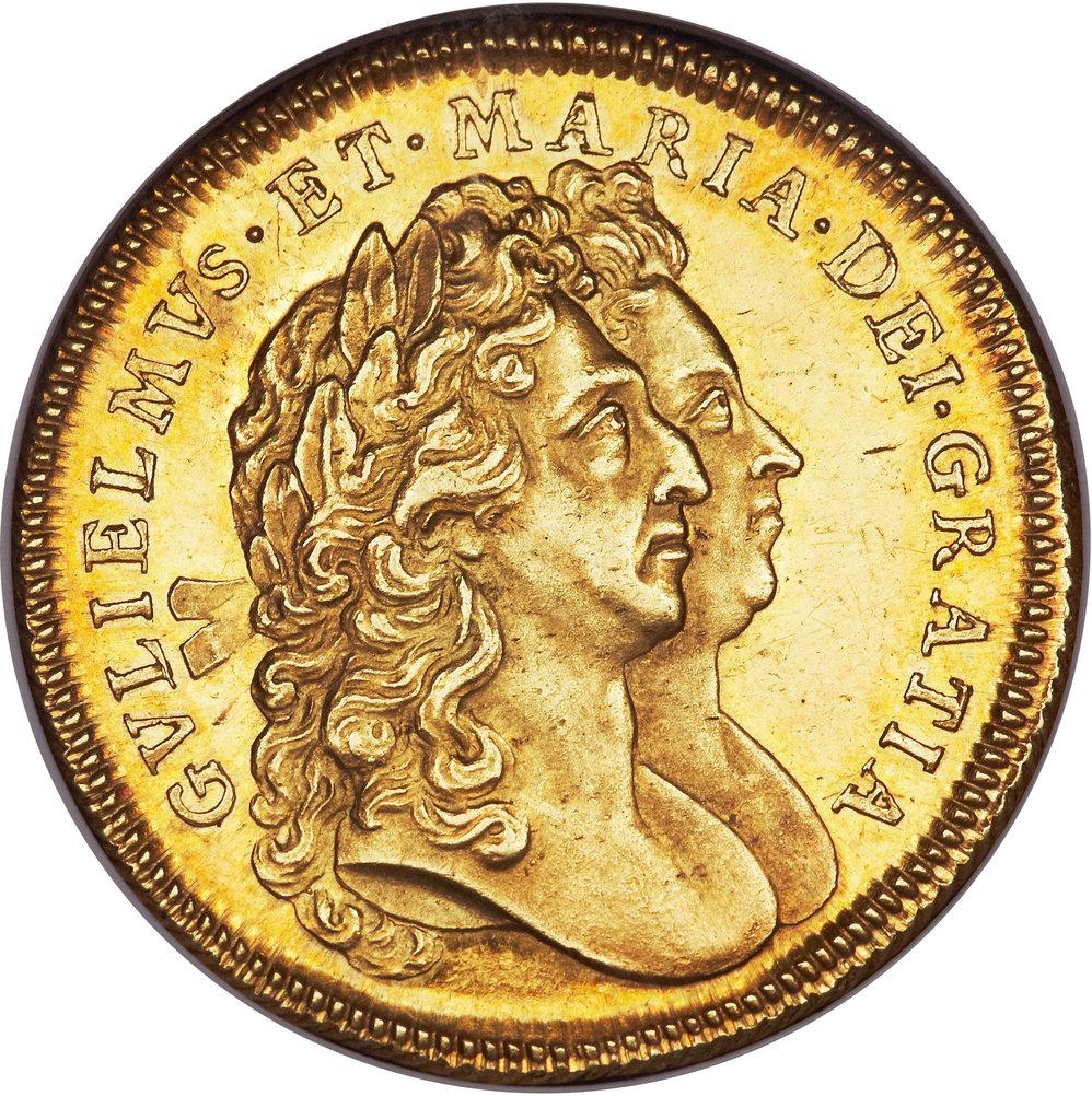 2 Guineas - William and Mary obverse