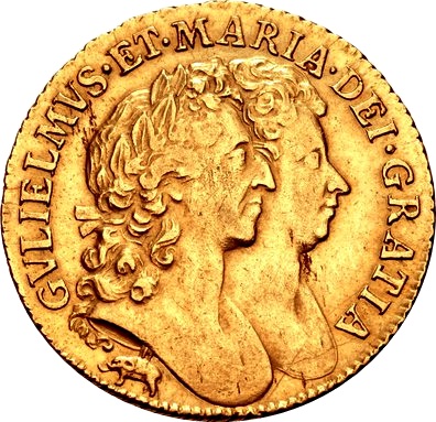 1 Guinea - William and Mary obverse