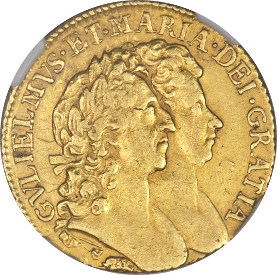 1 Guinea - William and Mary obverse