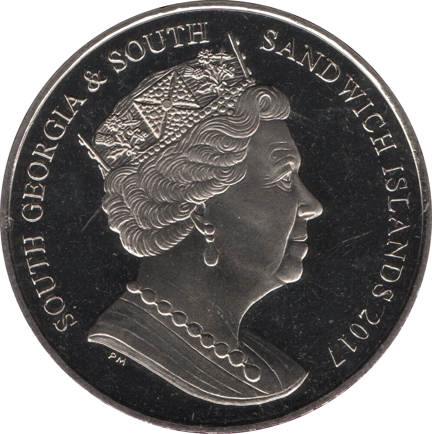 South Georgia and the South Sandwich Islands 2 Pounds - Elizabeth II Blue Whale obverse