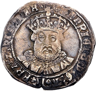 1 Testoon - Henry VIII 3rd coinage obverse