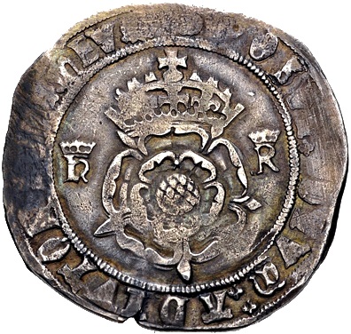 1 Testoon - Henry VIII 3rd coinage reverse