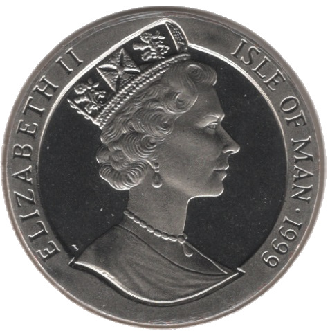 Isle of Man 1 Crown - Elizabeth II Year of the Rabbit obverse