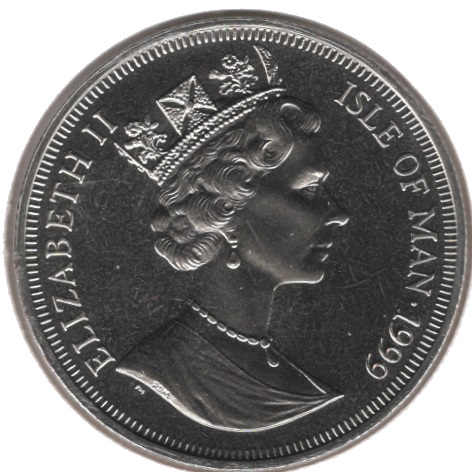 Isle of Man 1 Crown - Elizabeth II Sir Walter Raleigh obverse