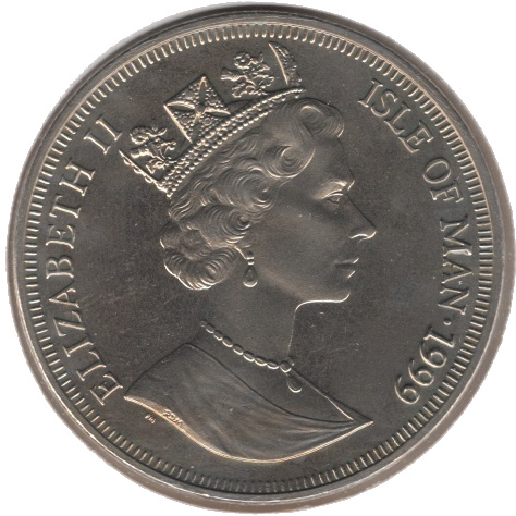 Isle of Man 1 Crown - Elizabeth II Battle of Waterloo 1815 obverse