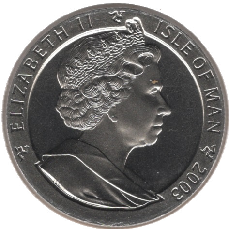 Isle of Man 1 Crown - Elizabeth II Year of the Goat obverse