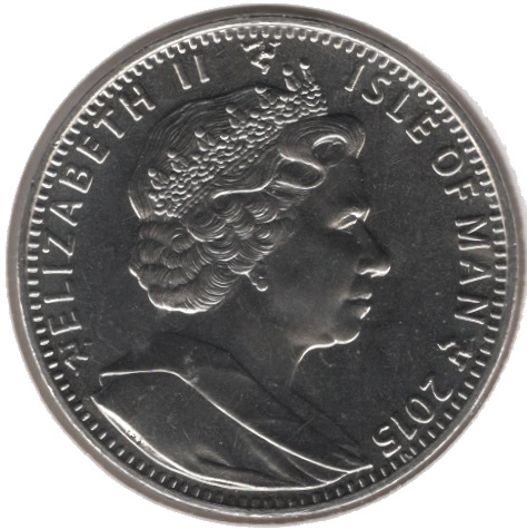Isle of Man 1 Crown - Elizabeth II Longest reigning monarch obverse