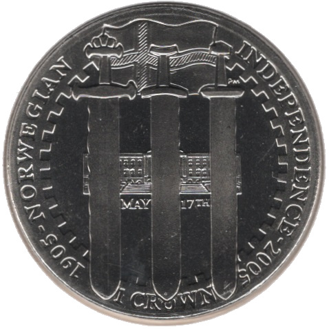 Isle of Man 1 Crown - Elizabeth II Norwegian Independence reverse