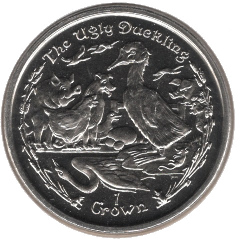 Isle of Man 1 Crown - Elizabeth II The Ugly Duckling reverse