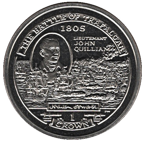 Isle of Man 1 Crown - Elizabeth II Lieutenant John Quilliam reverse