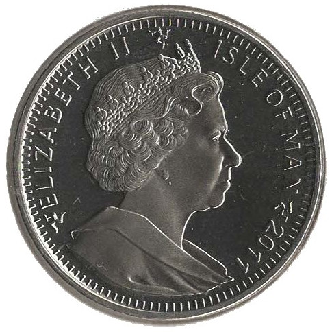 Isle of Man 1 Crown - Elizabeth II TT Mountain Course obverse