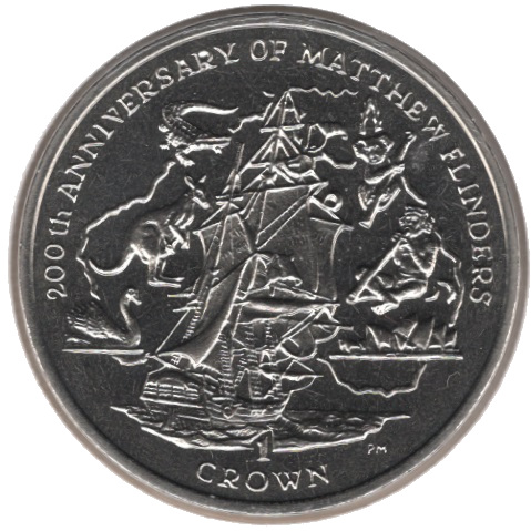 Isle of Man 1 Crown - Elizabeth II Matthew Flinders