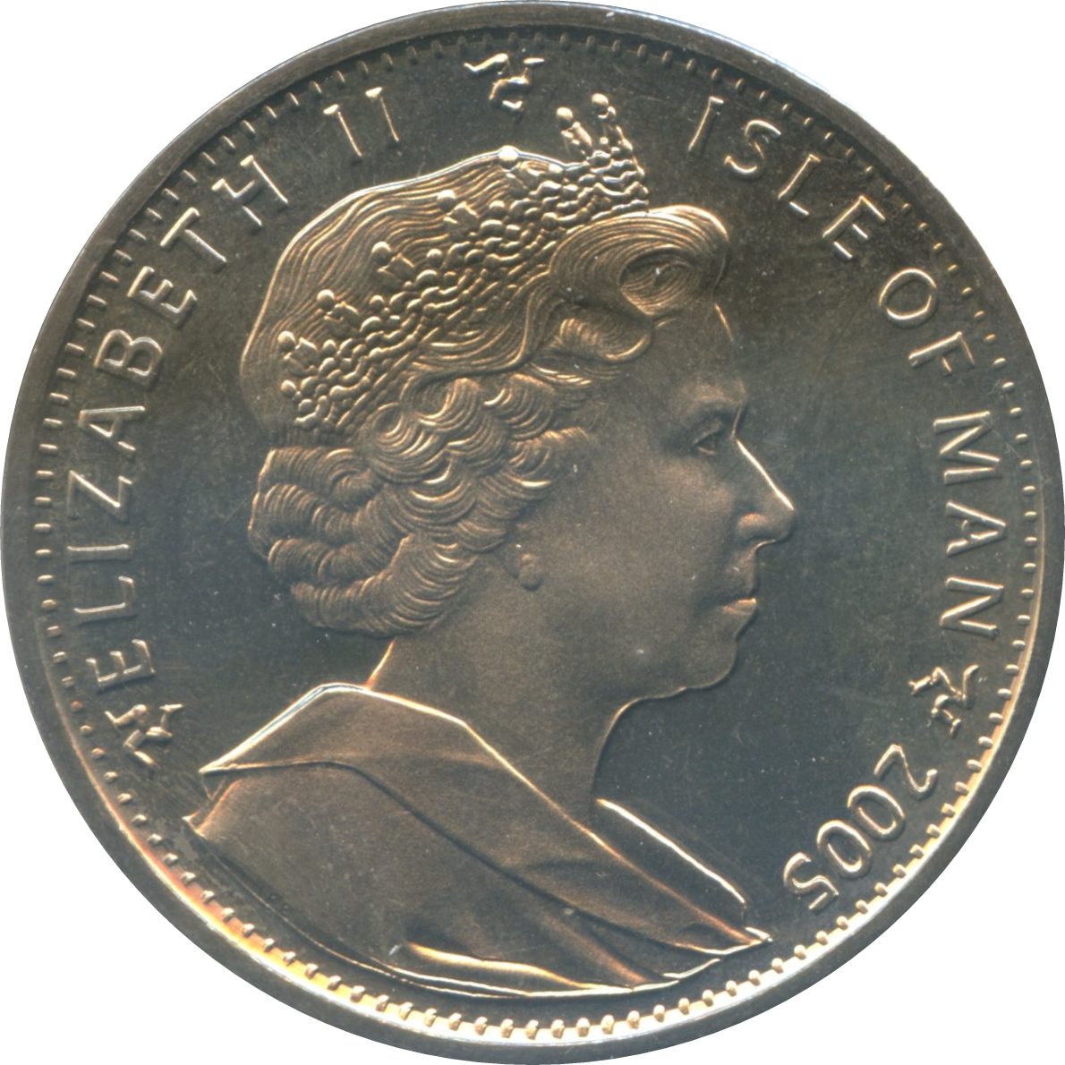 Isle of Man 1 Crown - Elizabeth II TT - Renzo Pasolini obverse