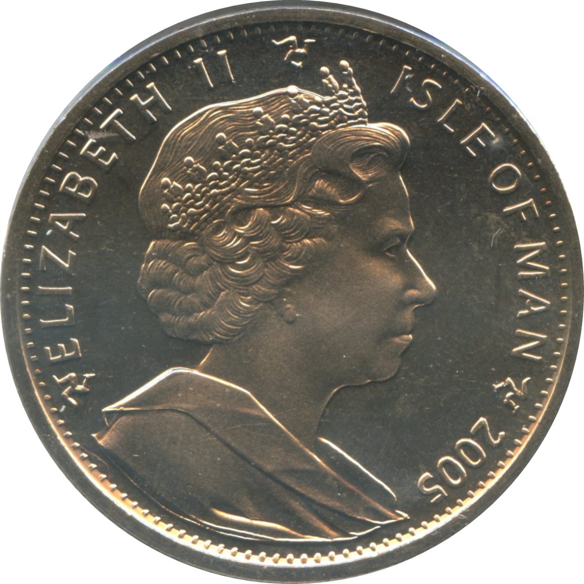 Isle of Man 1 Crown - Elizabeth II TT - Giacomo Agostini obverse