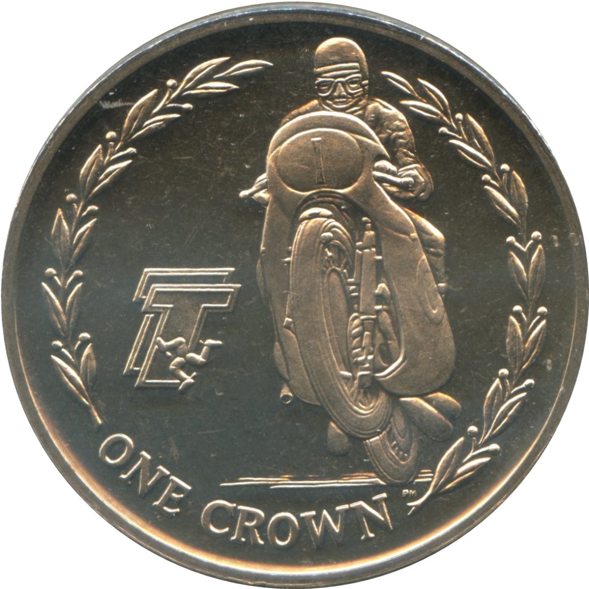 Isle of Man 1 Crown - Elizabeth II TT - Giacomo Agostini reverse
